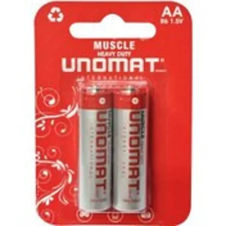 باطری نیم قلمی 2 عدد کارتنی heavy duty unomat