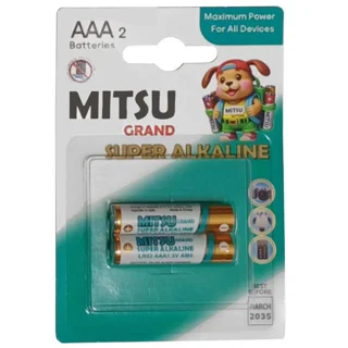 باتری نیم قلمی سوپر آلکالاین میتسو MITSU بسته 2 عددی
