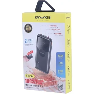 پاور بانک فست شارژ 10000 اوی مدل Awei P63K